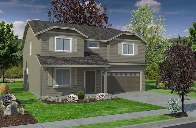 1624 W 68th Ave Unit 2/2Timberline, Spokane, WA 99224 - traditional home with driveway, a garage, a front lawn, and a shingled roof