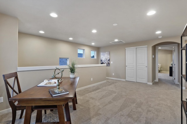 1638 W 68th Ave Unit 1/2Talent, Spokane, WA 99224 - office space with arched walkways, recessed lighting, light colored carpet, and baseboards