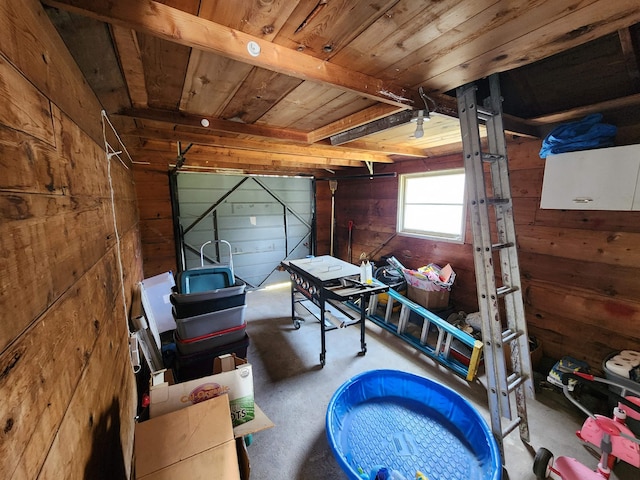424 W Larch St, Newport, WA 99156 - garage featuring wooden walls and wooden ceiling