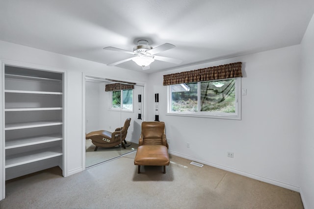 128C Buena Vista Rd, Colville, WA 99114 - living area featuring ceiling fan, baseboards, and carpet floors