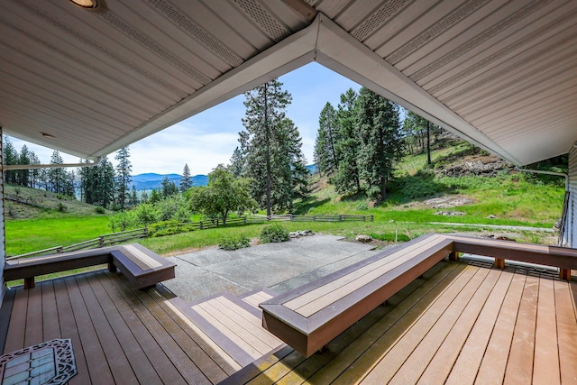 128C Buena Vista Rd, Colville, WA 99114 - wooden deck featuring a mountain view