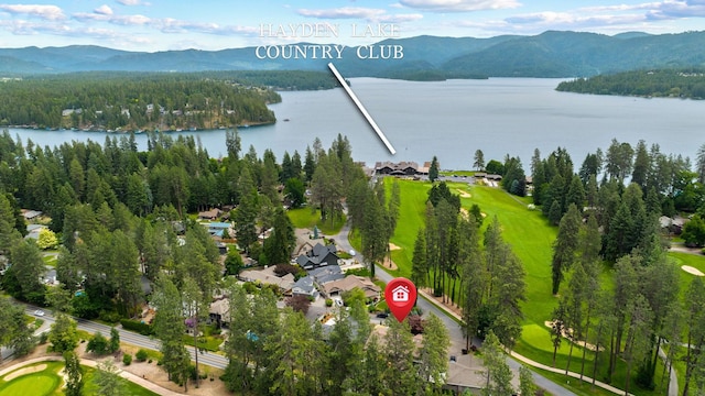 10101 N Pines Rd, Hayden, ID 83835 - bird's eye view of a water and mountain view and a heavily wooded area