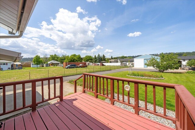 13715 E Rich Ave, Spokane Valley, WA 99216 - wooden deck with a yard and a residential view