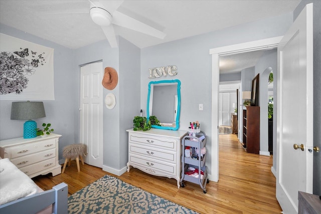 1306 W Euclid Ave, Spokane, WA 99205 - bedroom featuring light wood finished floors, baseboards, and a closet