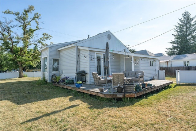 1306 W Euclid Ave, Spokane, WA 99205 - rear view of house with an outdoor hangout area and a wooden deck