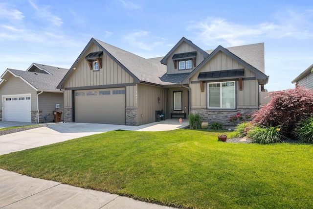 1473 W Jay Ct, Spokane, WA 99208 - craftsman-style home featuring a shingled roof, board and batten siding, stone siding, and a garage