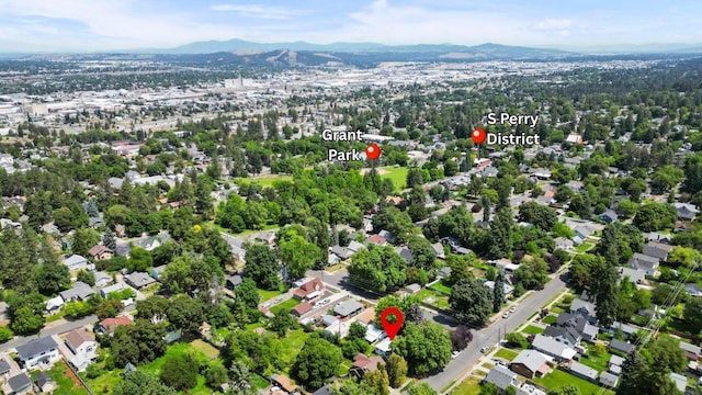 967 E 13th Ave, Spokane, WA 99202 - aerial overview of property's location featuring mountains