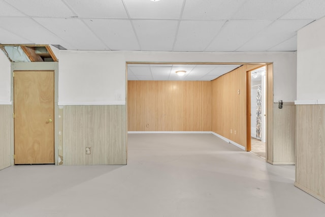 3228 E 29th Ave, Spokane, WA 99223 - finished below grade area with a paneled ceiling and wood walls