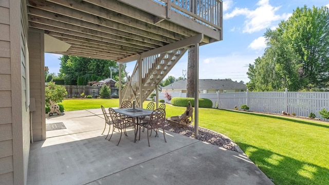 6314 W Skagit Ave, Spokane, WA 99208 - view of patio / terrace featuring stairs and outdoor dining area