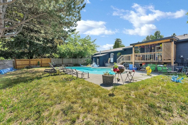 4405 E 46th Ave, Spokane, WA 99223 - view of swimming pool with a patio area and a wooden deck