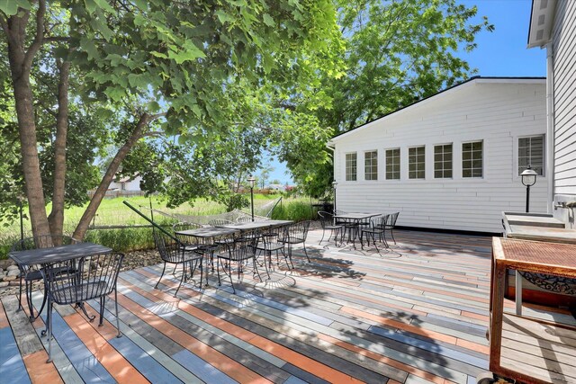 524 N Long Rd, Spokane Valley, WA 99016 - wooden terrace featuring outdoor dining area