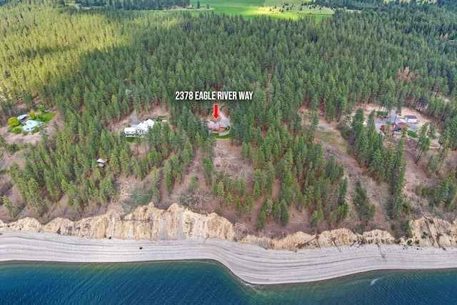 2378 Eagle River Way, Kettle Falls, WA 99141 - aerial view of property and surrounding area with a heavily wooded area and a nearby body of water