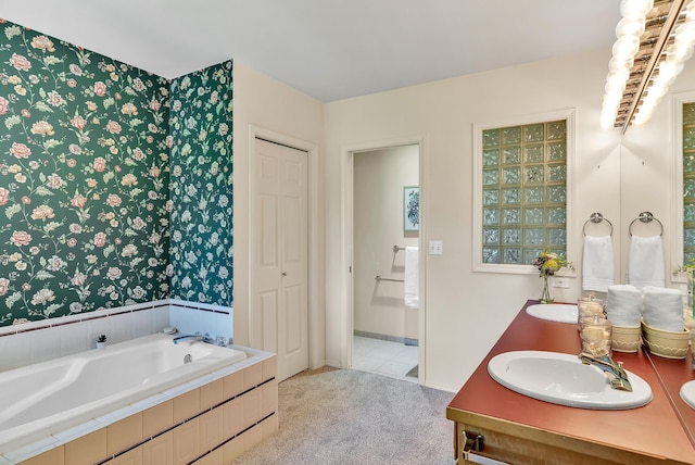 4605 E Birkdale Ln, Spokane, WA 99223 - bathroom featuring a bath and double vanity