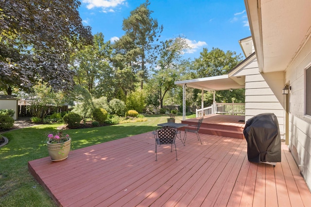 11605 N Merlin Dr, Spokane, WA 99218 - wooden terrace featuring grilling area