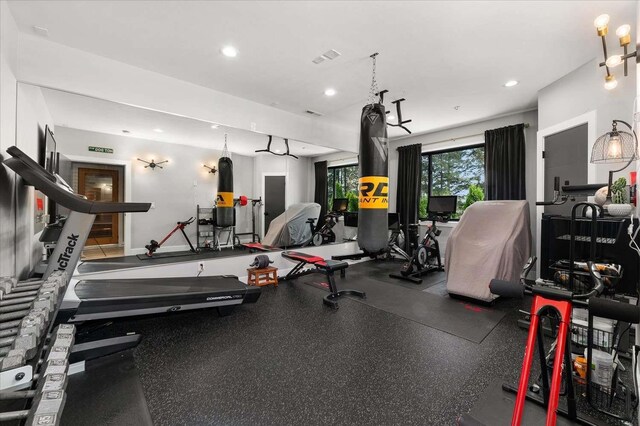 9610 S Mullen Hill Rd, Spokane, WA 99224 - workout area featuring recessed lighting