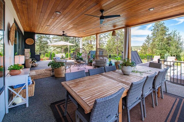 9610 S Mullen Hill Rd, Spokane, WA 99224 - view of patio with outdoor dining space and ceiling fan
