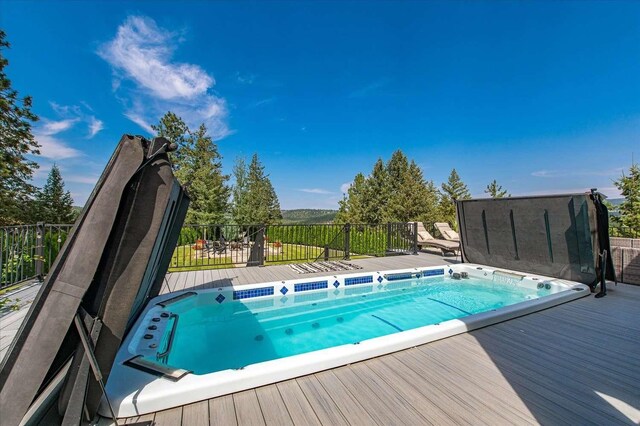 9610 S Mullen Hill Rd, Spokane, WA 99224 - view of pool featuring a wooden deck