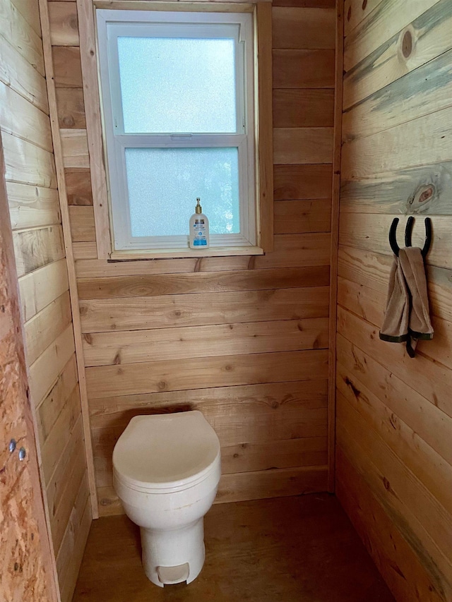 TBD Buck Creek Rd, Newport, WA 99156 - bathroom with wood walls, toilet, and wood finished floors