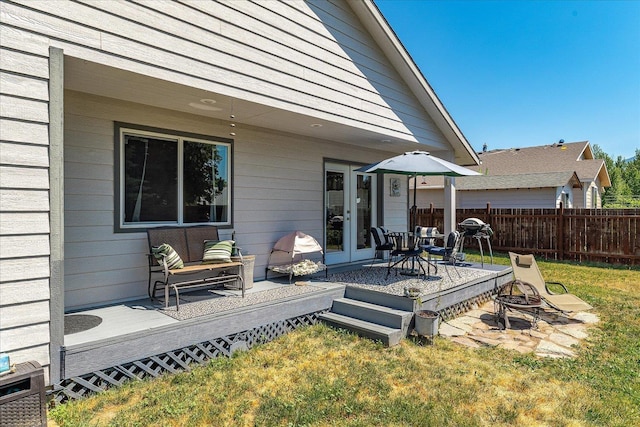 813 Tamarack Ln, Chewelah, WA 99109 - wooden deck featuring french doors