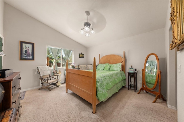 813 Tamarack Ln, Chewelah, WA 99109 - bedroom featuring light colored carpet, vaulted ceiling, and baseboards