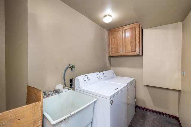 24615 E Joseph Ave, Otis Orchards, WA 99027 - laundry area with washing machine and clothes dryer, cabinet space, and baseboards