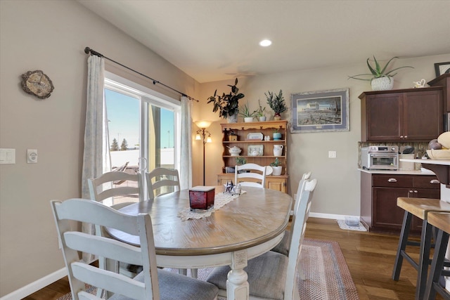 726 E Colbert Rd, Colbert, WA 99005 - dining space with dark wood-style floors and recessed lighting