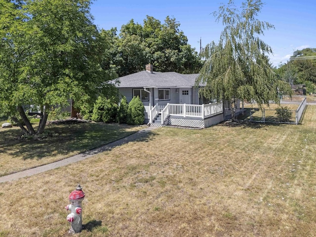 3927 E Fairview Ave, Spokane, WA 99217 - ranch-style house with a front lawn and a chimney