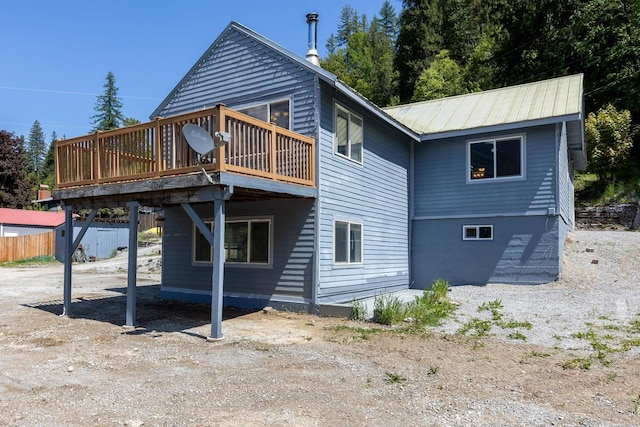 337 Lehigh Hill Rd, Metaline Falls, WA 99153 - back of house with a deck and a metal roof