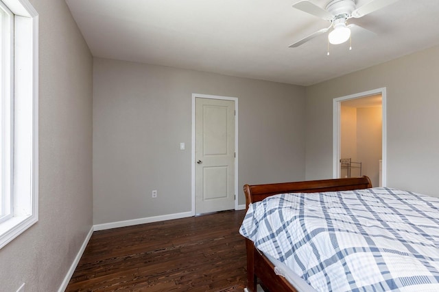 337 Lehigh Hill Rd, Metaline Falls, WA 99153 - bedroom featuring dark wood-style floors and ceiling fan
