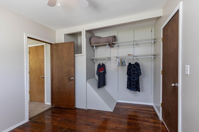 337 Lehigh Hill Rd, Metaline Falls, WA 99153 - mudroom featuring wood finished floors and a ceiling fan