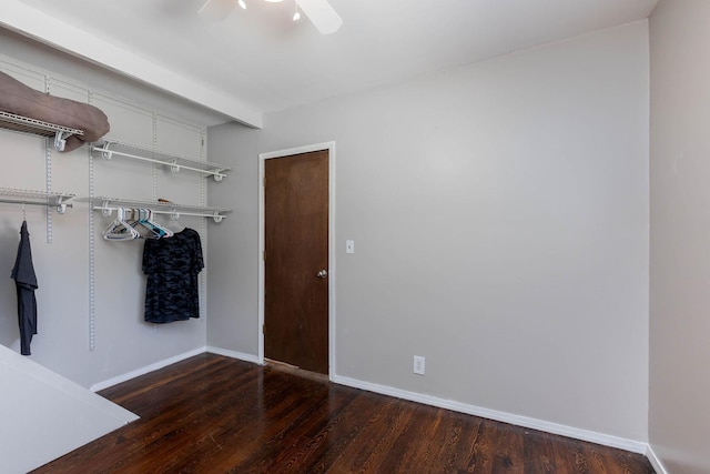 337 Lehigh Hill Rd, Metaline Falls, WA 99153 - unfurnished bedroom with wood finished floors and ceiling fan