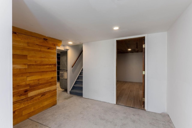 337 Lehigh Hill Rd, Metaline Falls, WA 99153 - finished below grade area featuring stairs, carpet flooring, and recessed lighting