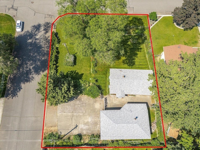 10904 E 26th Ave, Spokane, WA 99206 - aerial view of property and surrounding area with property parcel outlined