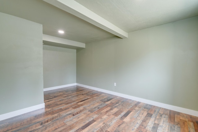 109 E 6th St, Deer Park, WA 99009 - empty room with wood finished floors, recessed lighting, and beamed ceiling