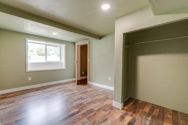 109 E 6th St, Deer Park, WA 99009 - unfurnished bedroom with a closet, dark wood-style floors, and recessed lighting