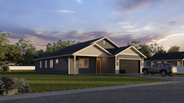 18424 E 1st Ln, Greenacres, WA 99016 - view of front of house with board and batten siding, an attached garage, and asphalt driveway