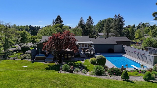 1407 S Shamrock St, Veradale, WA 99037 - swimming pool with a diving board and a deck