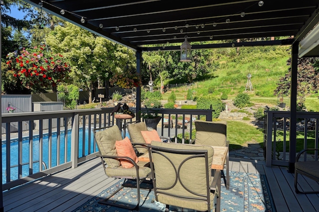 1407 S Shamrock St, Veradale, WA 99037 - wooden terrace with outdoor dining area