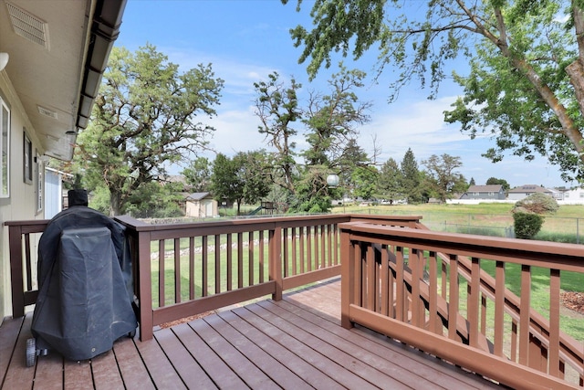 1508 N Arc St, Spokane Valley, WA 99016 - deck with a fenced backyard and area for grilling