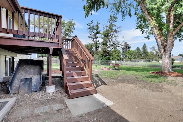 1508 N Arc St, Spokane Valley, WA 99016 - view of yard featuring a deck and stairway