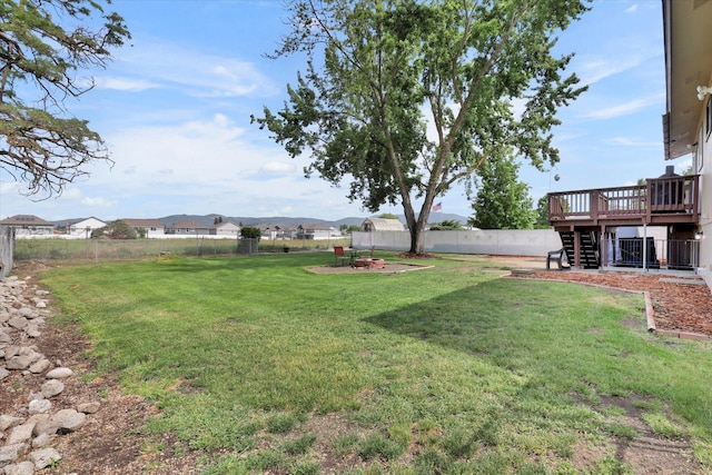 1508 N Arc St, Spokane Valley, WA 99016 - fenced backyard with a wooden deck and stairway
