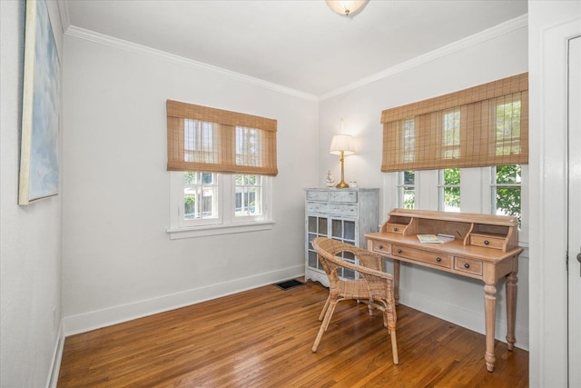 3328 W Kiernan Ave, Spokane, WA 99205 - home office featuring crown molding and wood finished floors