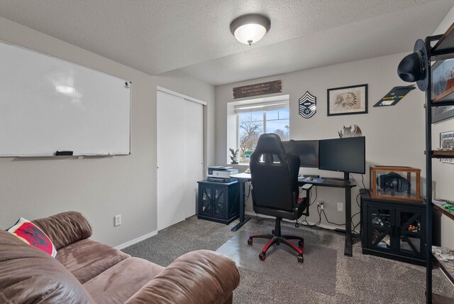 9805 N Jesse Ct, Spokane, WA 99208 - office with carpet and a textured ceiling