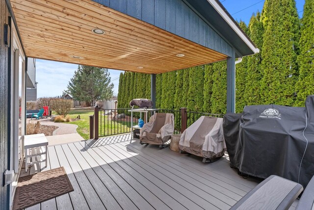 9805 N Jesse Ct, Spokane, WA 99208 - deck with a yard and a grill