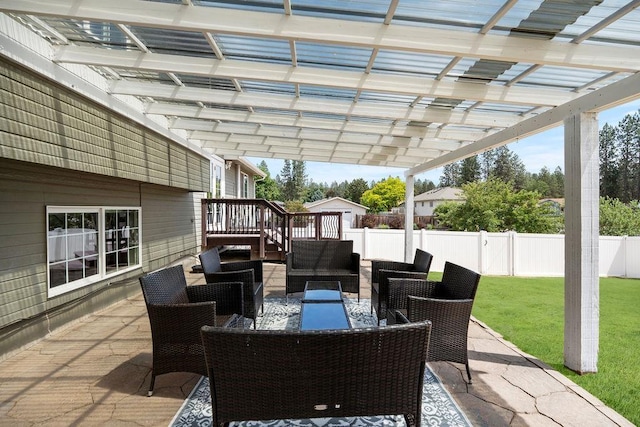 8805 N Greenwood St, Spokane, WA 99208 - rear view of house featuring a fenced backyard and a pergola