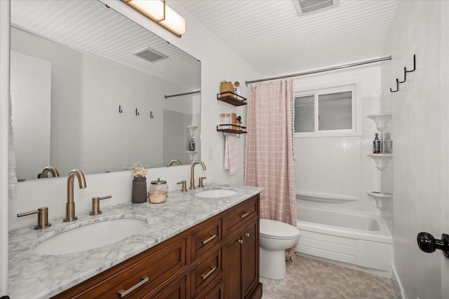 2804 E 39th Ave, Spokane, WA 99223 - full bathroom with shower / bath combo with shower curtain and double vanity