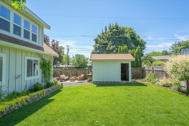 2804 E 39th Ave, Spokane, WA 99223 - fenced backyard with a fire pit and a shed
