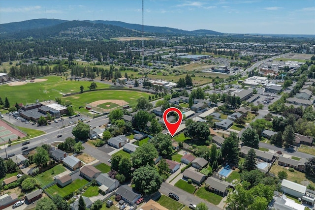 2804 E 39th Ave, Spokane, WA 99223 - aerial view of property and surrounding area with mountains