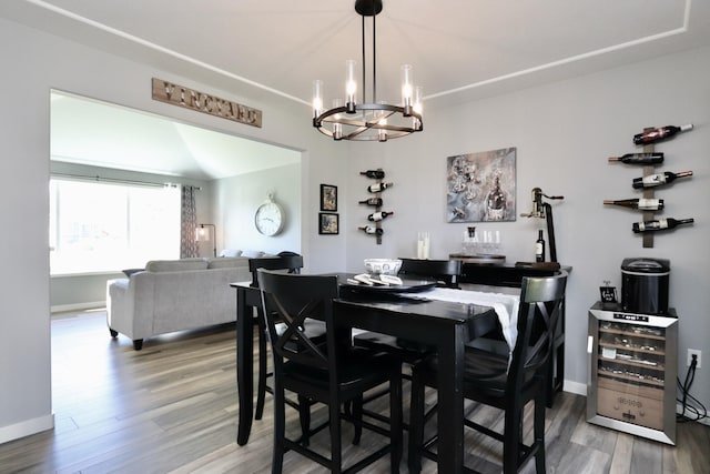 5522 E Cargill Ln, Colbert, WA 99005 - dining room featuring a chandelier and wood finished floors