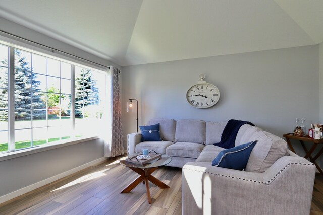 5522 E Cargill Ln, Colbert, WA 99005 - living area featuring lofted ceiling and light wood-type flooring